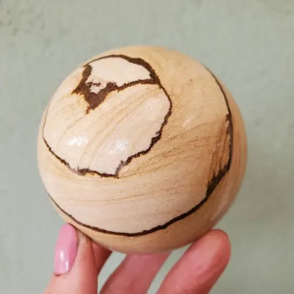 Sandstone Biggs Wood Grain Picture Jasper Sphere 516 grams75mm